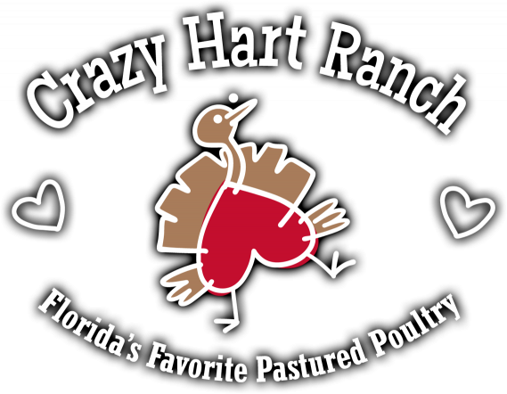 Crazy Hart Ranch logo. Florida's favorite pastured poultry.